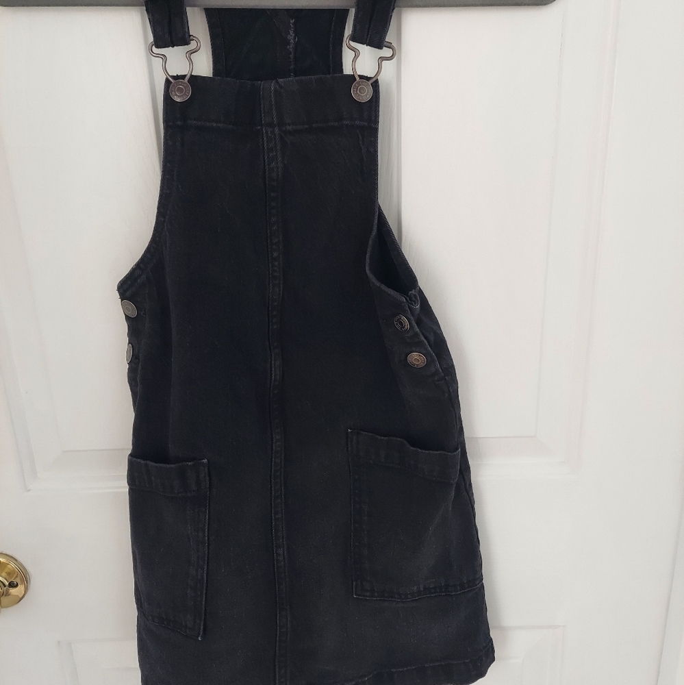 Cat & Jack Black Denim Jumper Dress